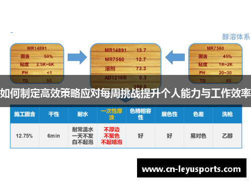 如何制定高效策略应对每周挑战提升个人能力与工作效率