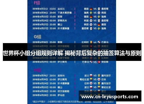 世界杯小组分组规则详解 揭秘背后复杂的抽签算法与原则